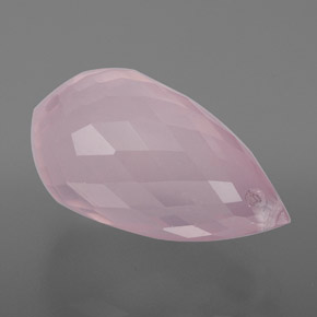 9.42캐럿 천연 핑크 로즈 쿼츠, 브리올레트, 17.4×9.5 mm, 투명한