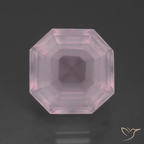 13.89ct 자연스러운 풍선껌 핑크 로즈 쿼츠, 에메랄드 컷, 투명한