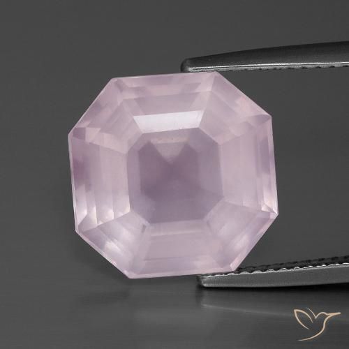 9.30ct 자연스러운 풍선껌 핑크 로즈 쿼츠, 에메랄드 컷, 투명한