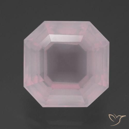 7.79ct 자연스러운 라이트 핑크 로즈 쿼츠, 에메랄드 컷, 투명한