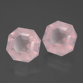 9.21캐럿 천연 미디엄 로즈 핑크 로즈 쿼츠 보석, 에메랄드 컷, 10.2×10.1 mm, 투명한
