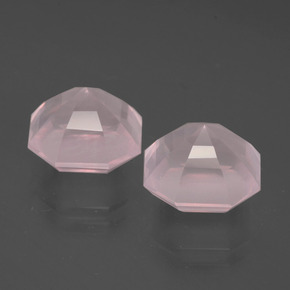 9.21캐럿 천연 미디엄 로즈 핑크 로즈 쿼츠 보석, 에메랄드 컷, 10.2×10.1 mm, 투명한