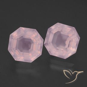 8.91캐럿 천연 라이트 핑크 로즈 쿼츠 보석, 에메랄드 컷, 10×9.8 mm, 투명한