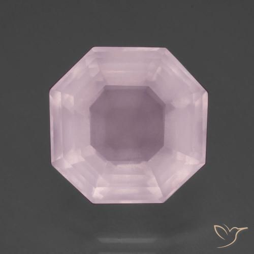10.48ct 자연스러운 풍선껌 핑크 로즈 쿼츠, 에메랄드 컷, 투명한