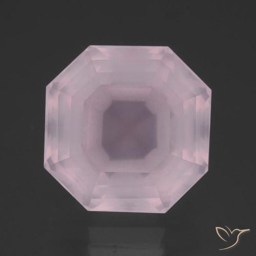14.01ct 자연스러운 라이트 핑크 로즈 쿼츠, 에메랄드 컷, 투명한