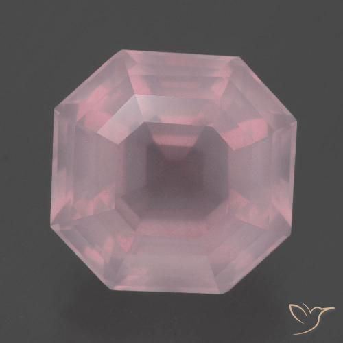 8.36ct 자연스러운 로즈 핑크 로즈 쿼츠, 에메랄드 컷, 투명한