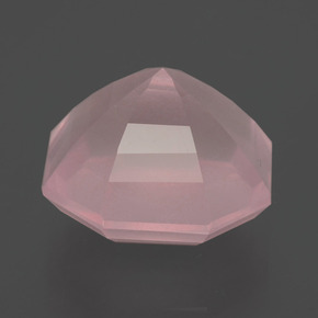 8.83캐럿 천연 핑크 로즈 쿼츠, 에메랄드 컷, 12.7×12.6 mm, 투명한