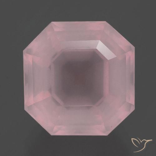 9.53ct 자연스러운 로즈 핑크 로즈 쿼츠, 에메랄드 컷, 투명한