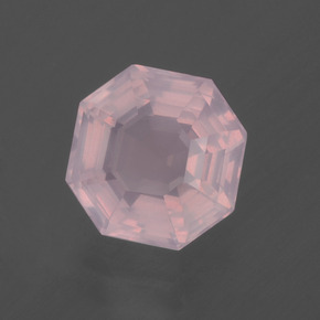 3.47캐럿 천연 라이트 로즈 핑크 로즈 쿼츠, 에메랄드 컷, 9.5×9.4 mm, 투명한