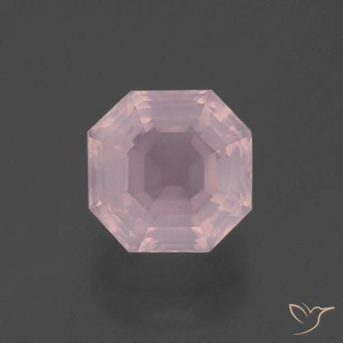 3.21ct 자연스러운 로즈 핑크 로즈 쿼츠, 에메랄드 컷, 투명한