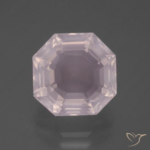 6.95ct 자연스러운 라이트 핑크 로즈 쿼츠, 에메랄드 컷, 투명한