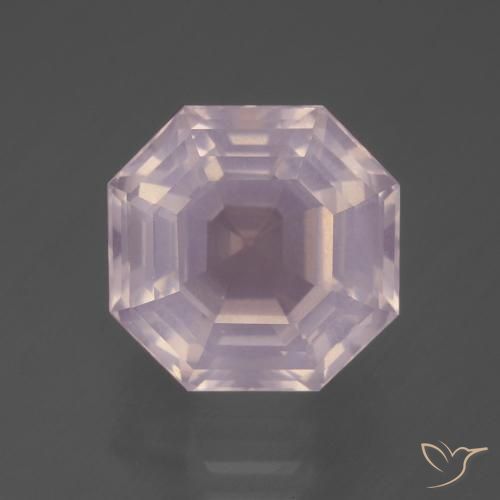 7.88ct 자연스러운 라이트 핑크 로즈 쿼츠, 에메랄드 컷, 투명한