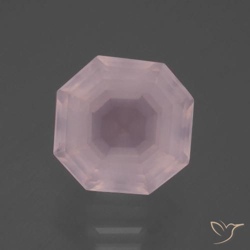 7.14ct 자연스러운 라이트 로즈 핑크 로즈 쿼츠, 에메랄드 컷, 투명한