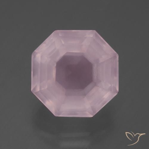 7.64ct 자연스러운 로즈 핑크 로즈 쿼츠, 에메랄드 컷, 투명한