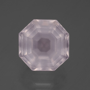7.42캐럿 천연 라이트 로즈 핑크 로즈 쿼츠, 에메랄드 컷, 12×11.8 mm, 투명한