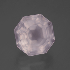 7.42캐럿 천연 라이트 로즈 핑크 로즈 쿼츠, 에메랄드 컷, 12×11.8 mm, 투명한