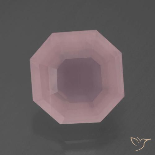 7.99ct 자연스러운 라이트 핑크 로즈 쿼츠, 에메랄드 컷, 투명한