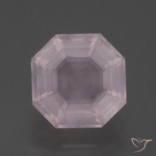 3.29ct 자연스러운 라이트 핑크 로즈 쿼츠, 에메랄드 컷, 투명한