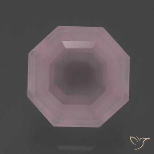 5.75ct 자연스러운 라이트 핑크 로즈 쿼츠, 에메랄드 컷, 투명한