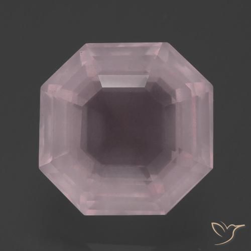 5.34ct 자연스러운 라이트 핑크 로즈 쿼츠, 에메랄드 컷, 투명한