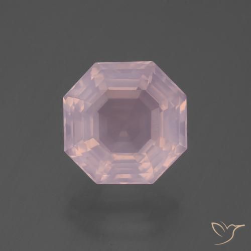 5.94ct 자연스러운 로즈 핑크 로즈 쿼츠, 에메랄드 컷, 투명한