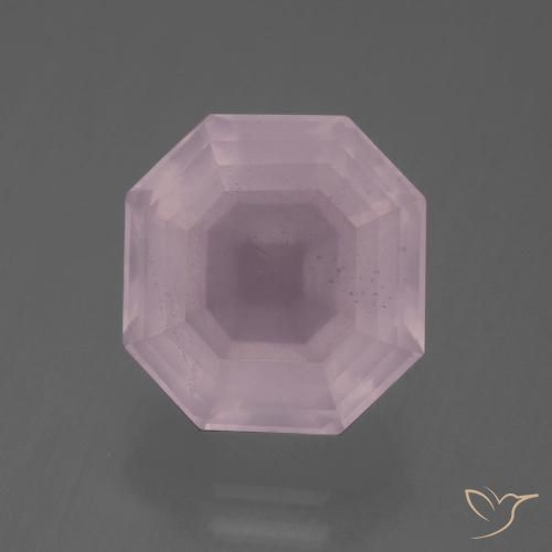 6.34ct 자연스러운 풍선껌 핑크 로즈 쿼츠, 에메랄드 컷, 투명한