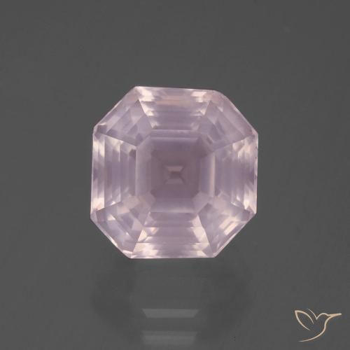 5.87ct 자연스러운 라이트 핑크 로즈 쿼츠, 에메랄드 컷, 투명한