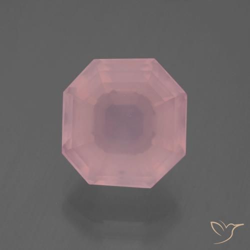 6.23ct 자연스러운 비비드 핑크 로즈 쿼츠, 에메랄드 컷, 투명한