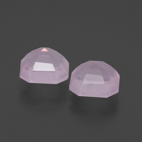 3.07캐럿 천연 라이트 핑크 로즈 쿼츠 보석, 에메랄드 컷, 7.2×7.2 mm, 투명한