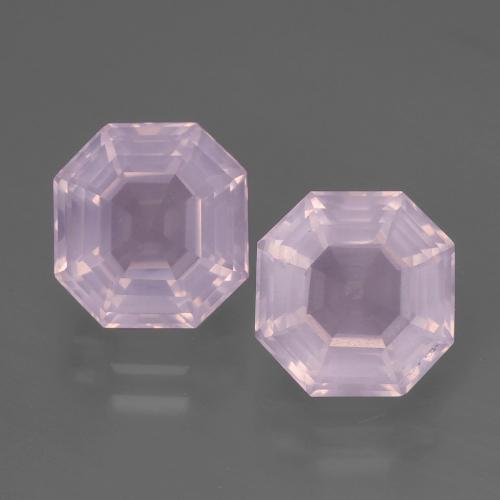 4.99캐럿 천연 라이트 핑크 로즈 쿼츠 보석, 에메랄드 컷, 8.5×8.4 mm, 투명한