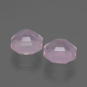 4.99캐럿 천연 라이트 핑크 로즈 쿼츠 보석, 에메랄드 컷, 8.5×8.4 mm, 투명한