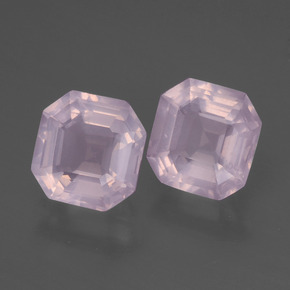 3.59캐럿 천연 라이트 핑크 로즈 쿼츠 보석, 에메랄드 컷, 7.6×7.5 mm, 투명한