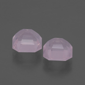 3.59캐럿 천연 라이트 핑크 로즈 쿼츠 보석, 에메랄드 컷, 7.6×7.5 mm, 투명한