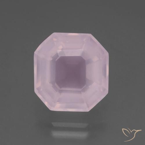 7.39ct 자연스러운 풍선껌 핑크 로즈 쿼츠, 에메랄드 컷, 투명한