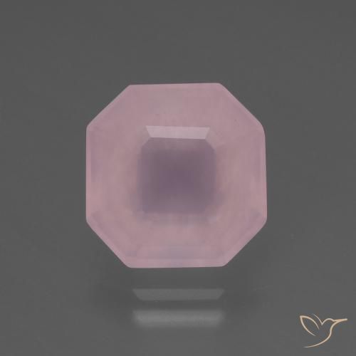 5.84ct 자연스러운 로즈 핑크 로즈 쿼츠, 에메랄드 컷, 투명한