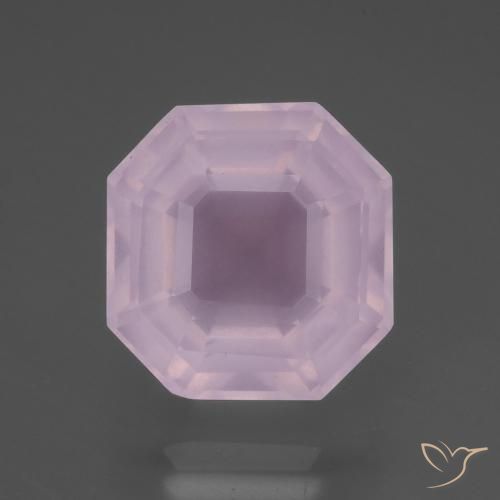 9.17ct 자연스러운 풍선껌 핑크 로즈 쿼츠, 에메랄드 컷, 투명한