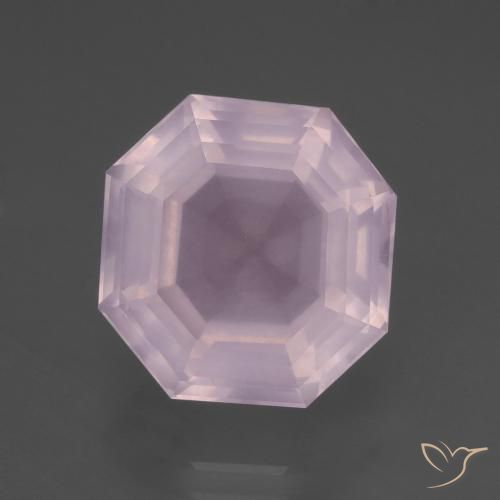 9.14ct 자연스러운 라이트 핑크 로즈 쿼츠, 에메랄드 컷, 투명한