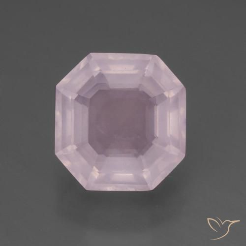 6.48ct 자연스러운 풍선껌 핑크 로즈 쿼츠, 에메랄드 컷, 투명한