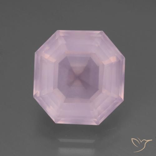 8.48ct 자연스러운 풍선껌 핑크 로즈 쿼츠, 에메랄드 컷, 투명한