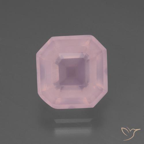 5.65ct 자연스러운 미디엄 핑크 로즈 쿼츠, 에메랄드 컷, 투명한