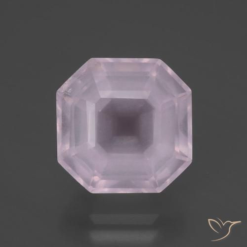 6.22ct 자연스러운 라이트 핑크 로즈 쿼츠, 에메랄드 컷, 투명한