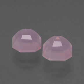 3.77캐럿 천연 로즈 핑크 로즈 쿼츠 보석, 에메랄드 컷, 7.6×7.6 mm, 투명한