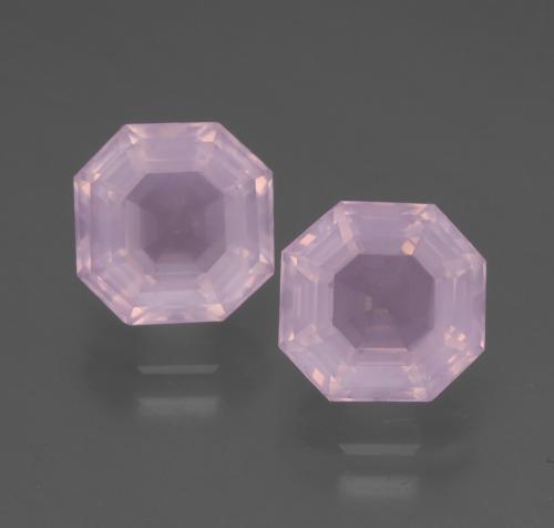 5.03캐럿 천연 라이트 체리 핑크 로즈 쿼츠 보석, 에메랄드 컷, 8.4×8.3 mm, 투명한