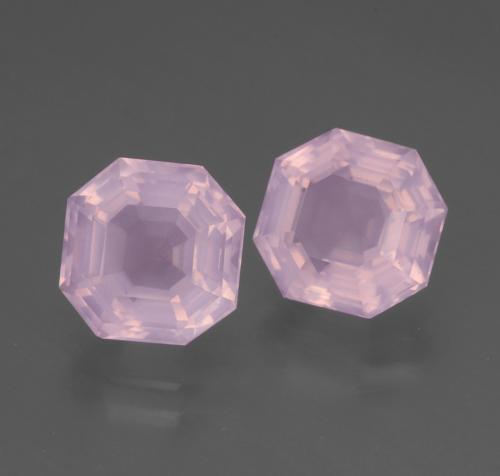 5.03캐럿 천연 라이트 체리 핑크 로즈 쿼츠 보석, 에메랄드 컷, 8.4×8.3 mm, 투명한