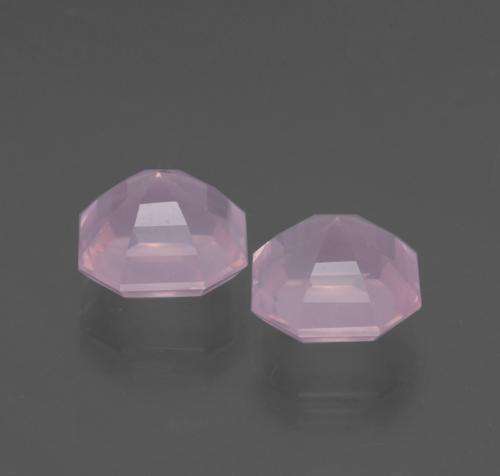 5.03캐럿 천연 라이트 체리 핑크 로즈 쿼츠 보석, 에메랄드 컷, 8.4×8.3 mm, 투명한