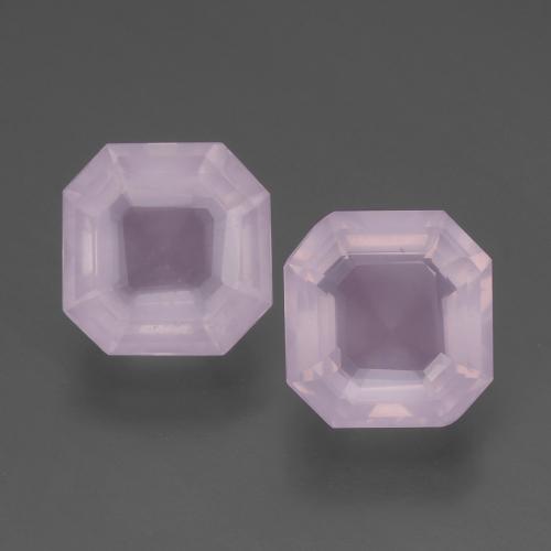 4.61캐럿 천연 라이트 체리 핑크 로즈 쿼츠 보석, 에메랄드 컷, 8.7×8.4 mm, 투명한