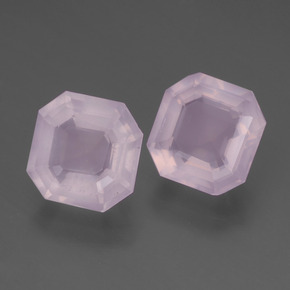 4.61캐럿 천연 라이트 체리 핑크 로즈 쿼츠 보석, 에메랄드 컷, 8.7×8.4 mm, 투명한