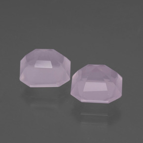 4.61캐럿 천연 라이트 체리 핑크 로즈 쿼츠 보석, 에메랄드 컷, 8.7×8.4 mm, 투명한