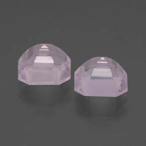 4.15캐럿 천연 풍선껌 핑크 로즈 쿼츠 보석, 에메랄드 컷, 7.9×7.9 mm, 투명한