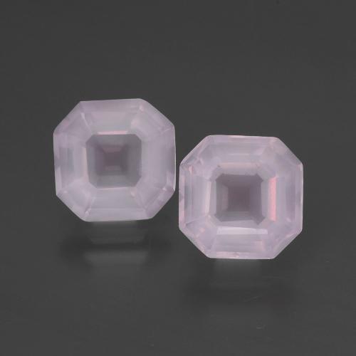 3.47캐럿 천연 베리 라이트 로즈 핑크 로즈 쿼츠 보석, 에메랄드 컷, 7.6×7.6 mm, 투명한